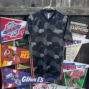 Size S - Adidas Shirt Mens Gray Soccer Football Jersey Tech Graphic Sportswear